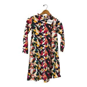 Duffield Lane Girls Sz 14 Janie Party Dress Colorful Abstract Print Long Sleeve